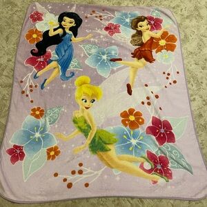 Disney Fairies Tinkerbell and Friends Plush Fleece Throw Blanket